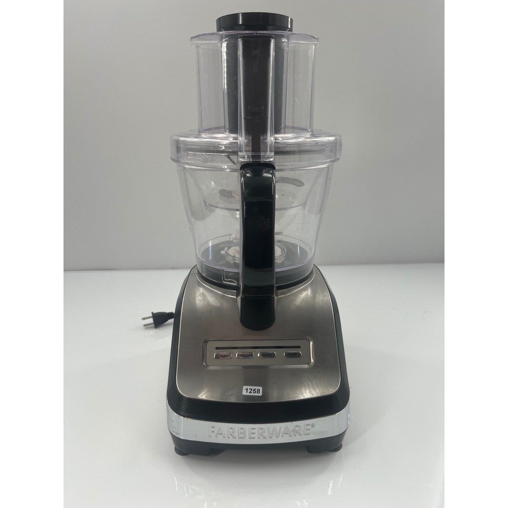 Farberware Food Processor Stainless Steel Black Dough Slice Shred Chop 1258